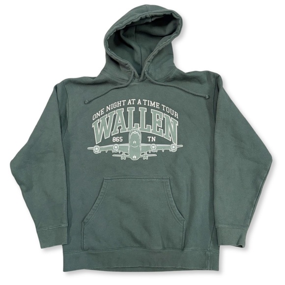 Morgan Wallen (XL) Green 'One Night At a Time' Airplane Hoodie- Tour Merch - Picture 1 of 9